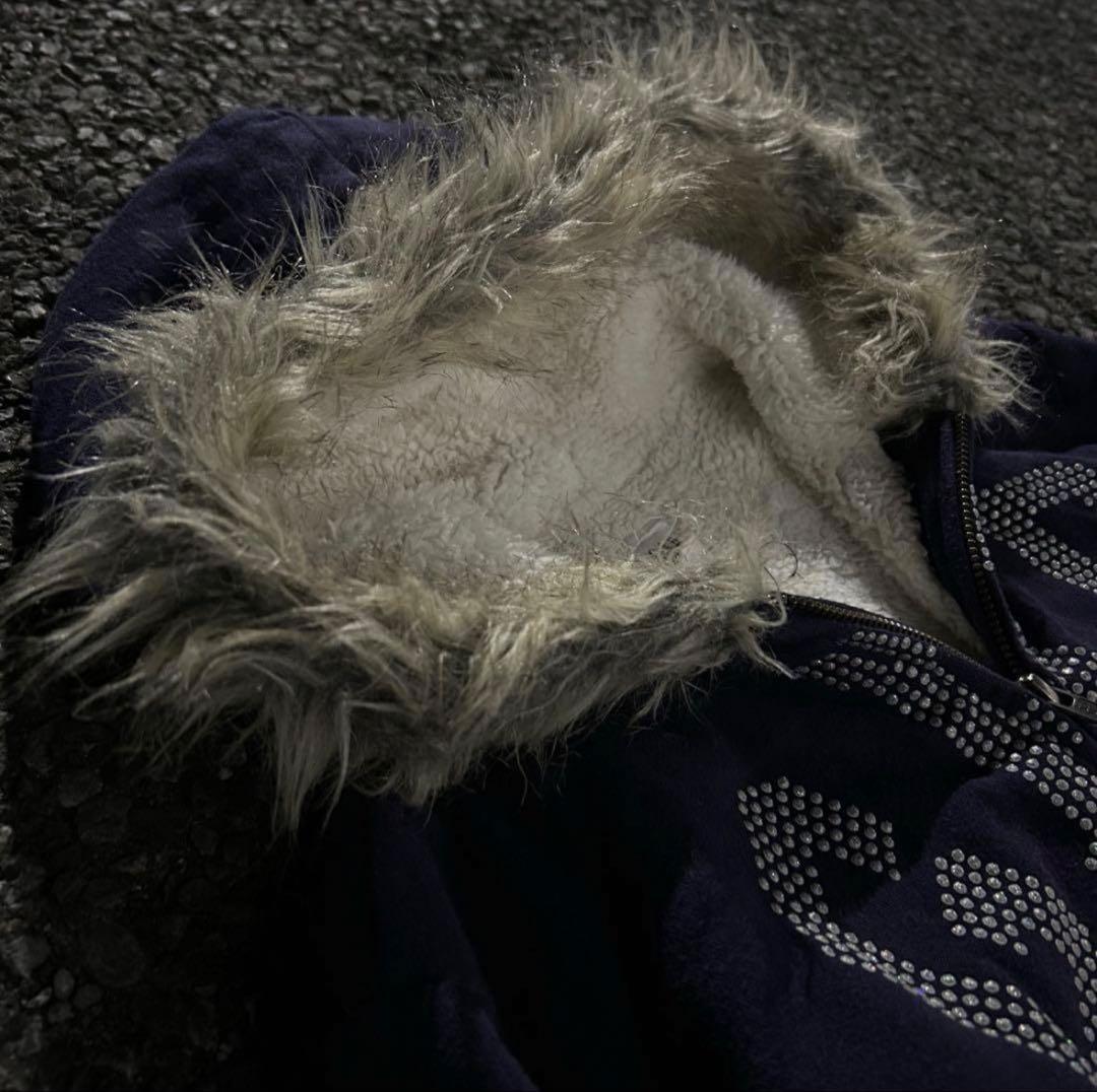 トップス 00s archive GAP fur zip hoodie Y2K