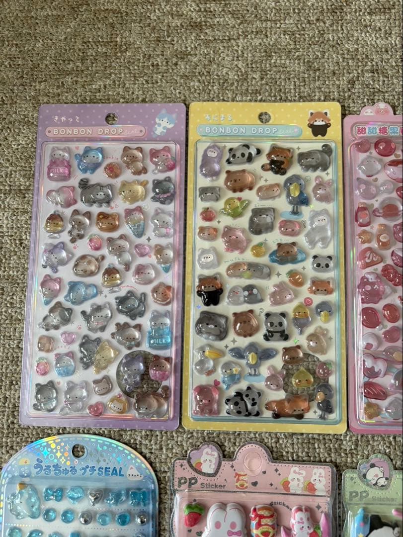 ボンボンドロップシール おしり、うるちゅるシール　まとめ売り10枚セット新品