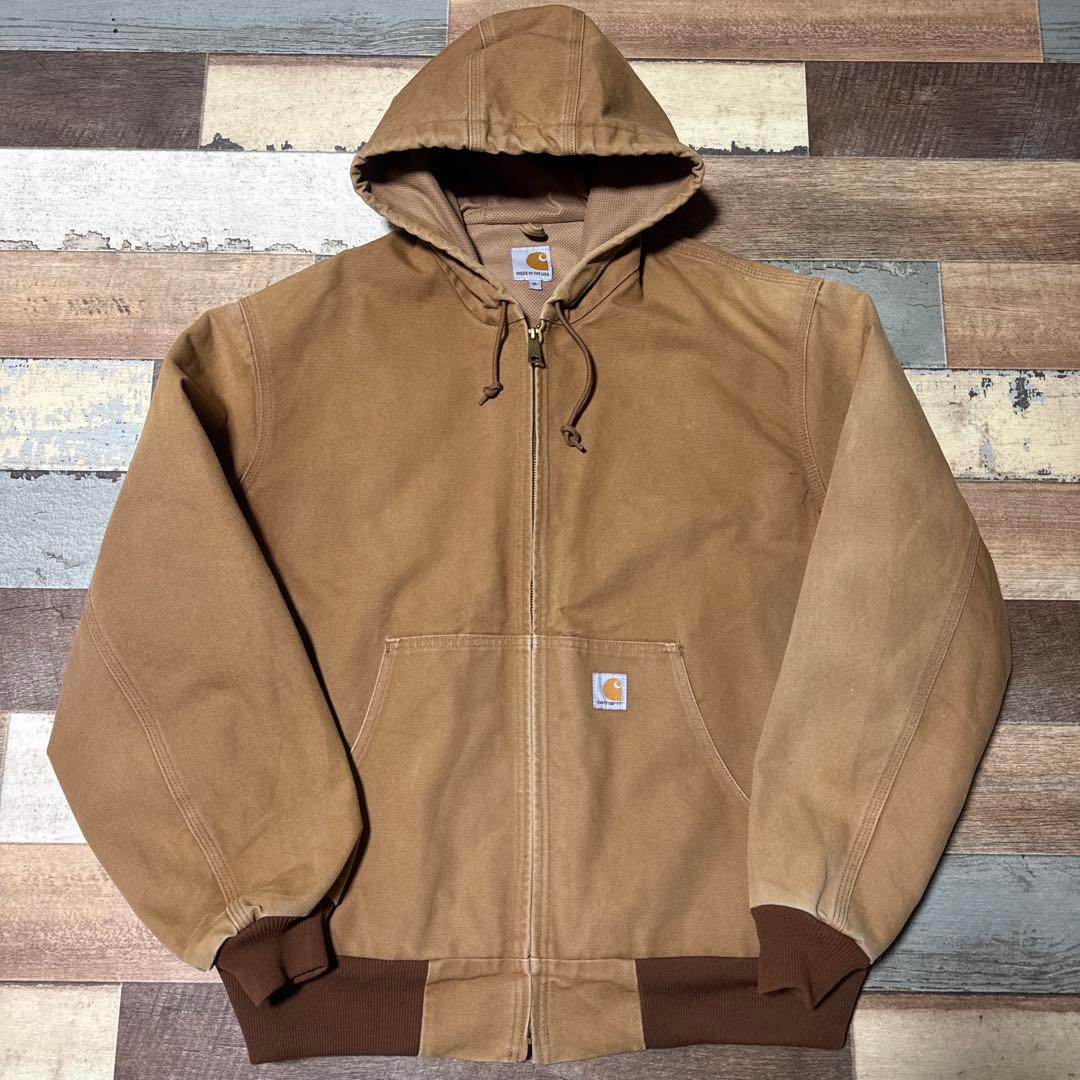 美品Carhartt カーハートXLダックジャケットフード付きブラウン