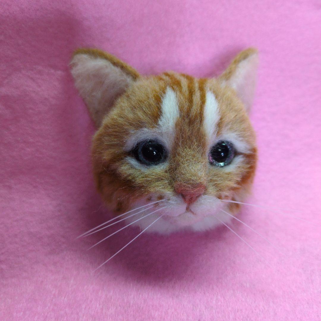 羊毛フェルト 猫の顔 キーホルダーセット