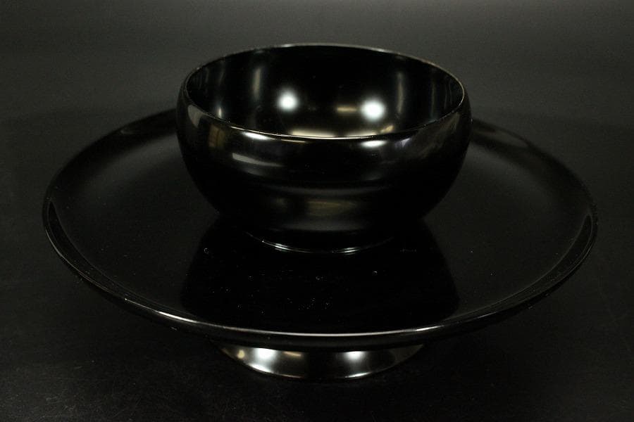 茶道具 油滴天目茶碗 塗り台 二件(ZE616)