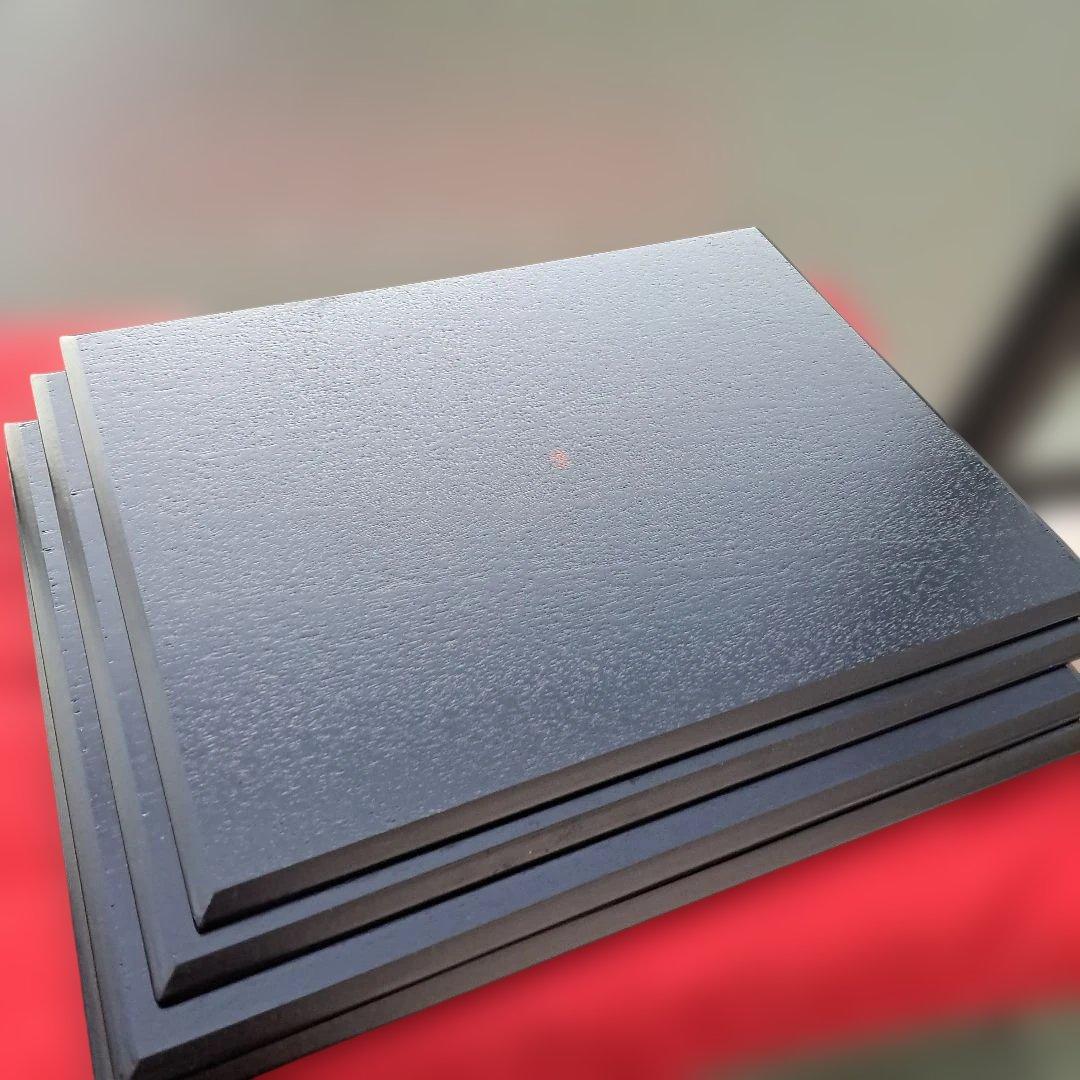 【たち吉　黒塗　折敷×4客】天然木製　尺3サイズ　未使用/長期保管品