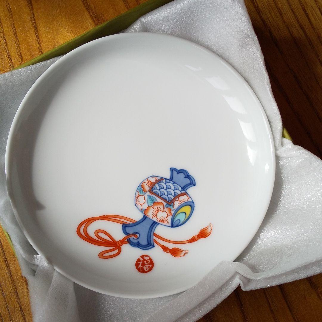 ✡️未使用✡️ 伊万里焼 激レア❤️ 縁起物 小槌の柄 小皿 ２枚 食器 和皿