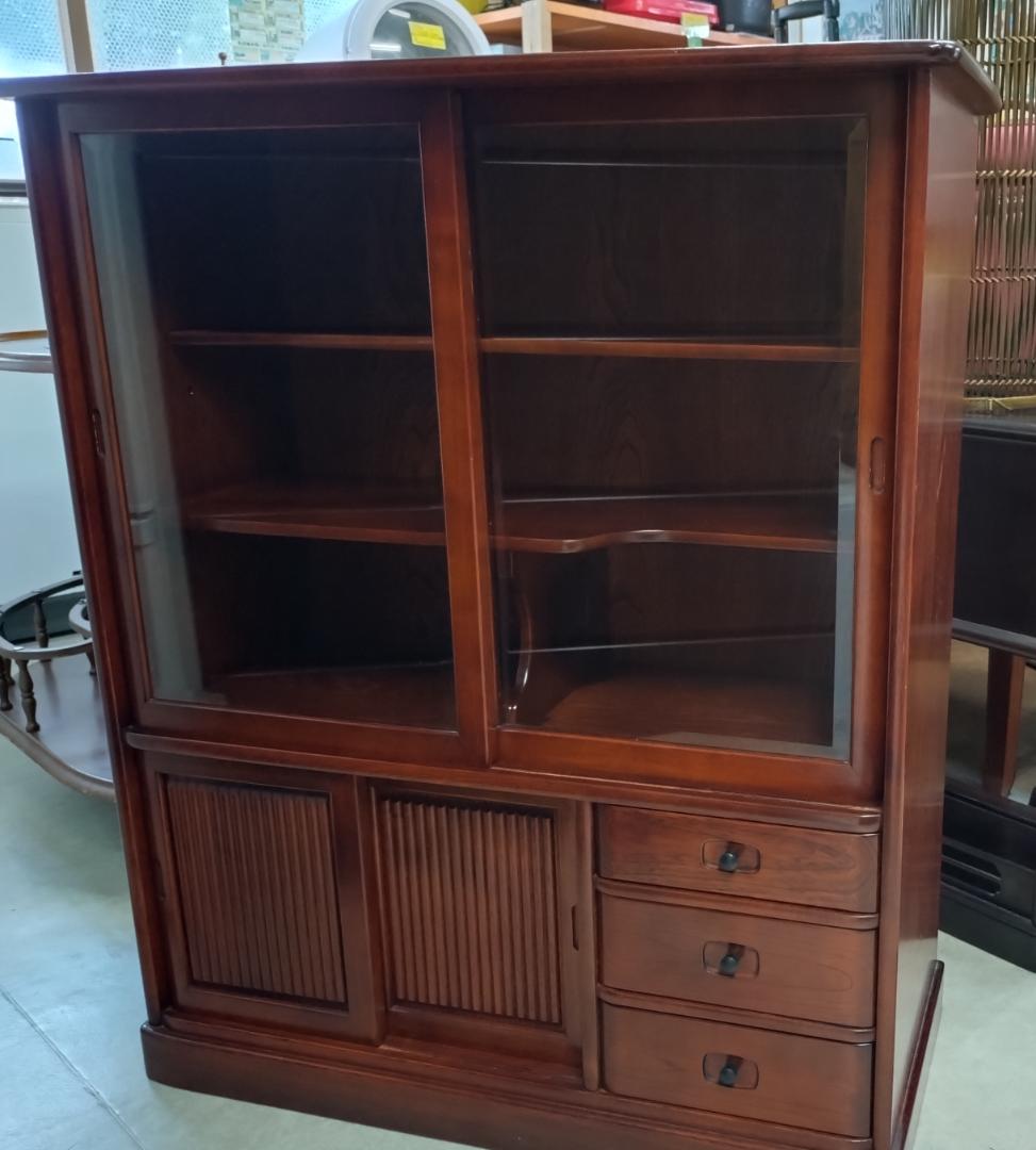 Y【昭和レトロ】アンティーク！サイズ感も絶妙！カリモク 茶箪笥 食器棚 水屋