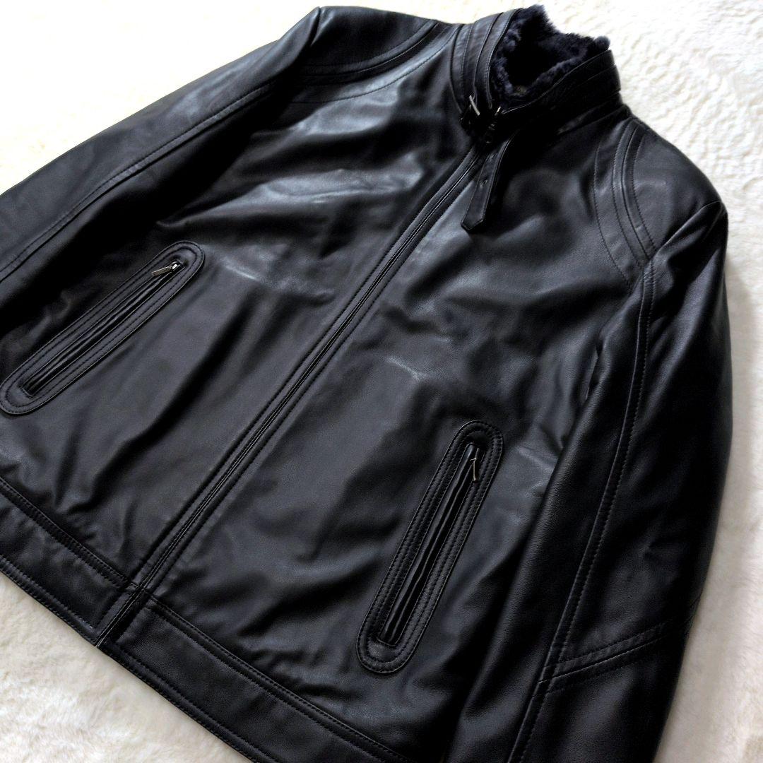 【美品】WIND ARMOR イタリアンレザー シングルライダースジャケット M