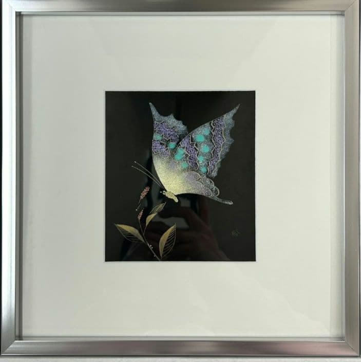 輪島塗アゲハ蝶パネルアート（友田裕次作）