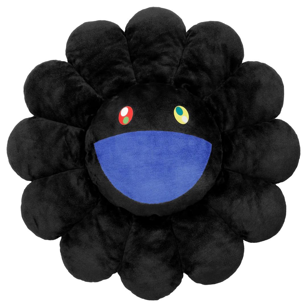 年始セール❗️カイカイキキ『村上隆』お花クッション / ブラックx青 (60cm)