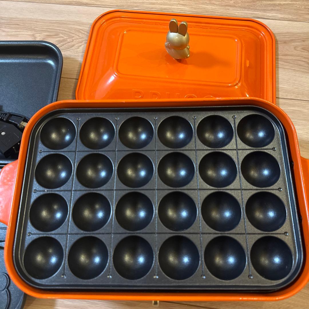 BRUNO ホットプレート オレンジ たこ焼きプレート付き