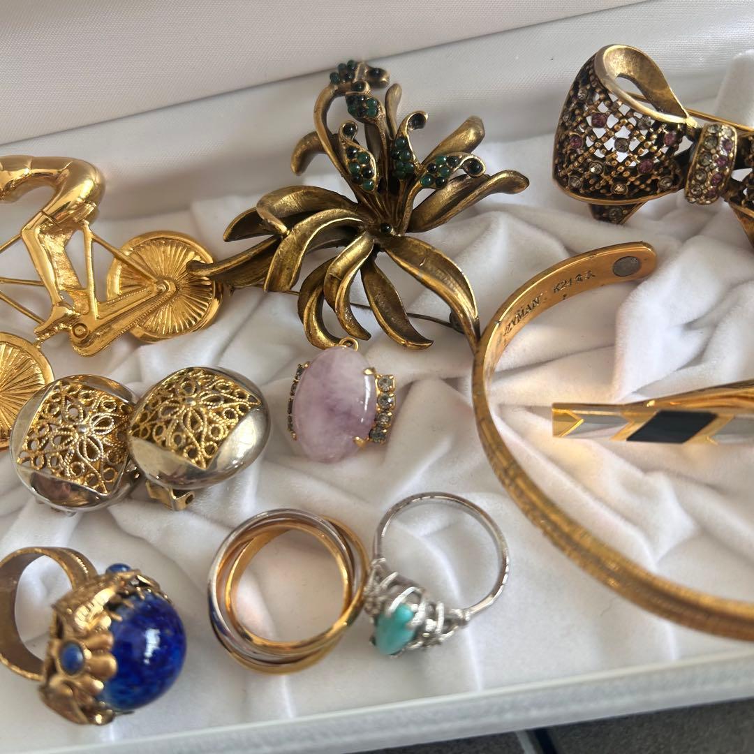 生前整理 アクセサリー k24金張 指輪 ブローチ ゴールド