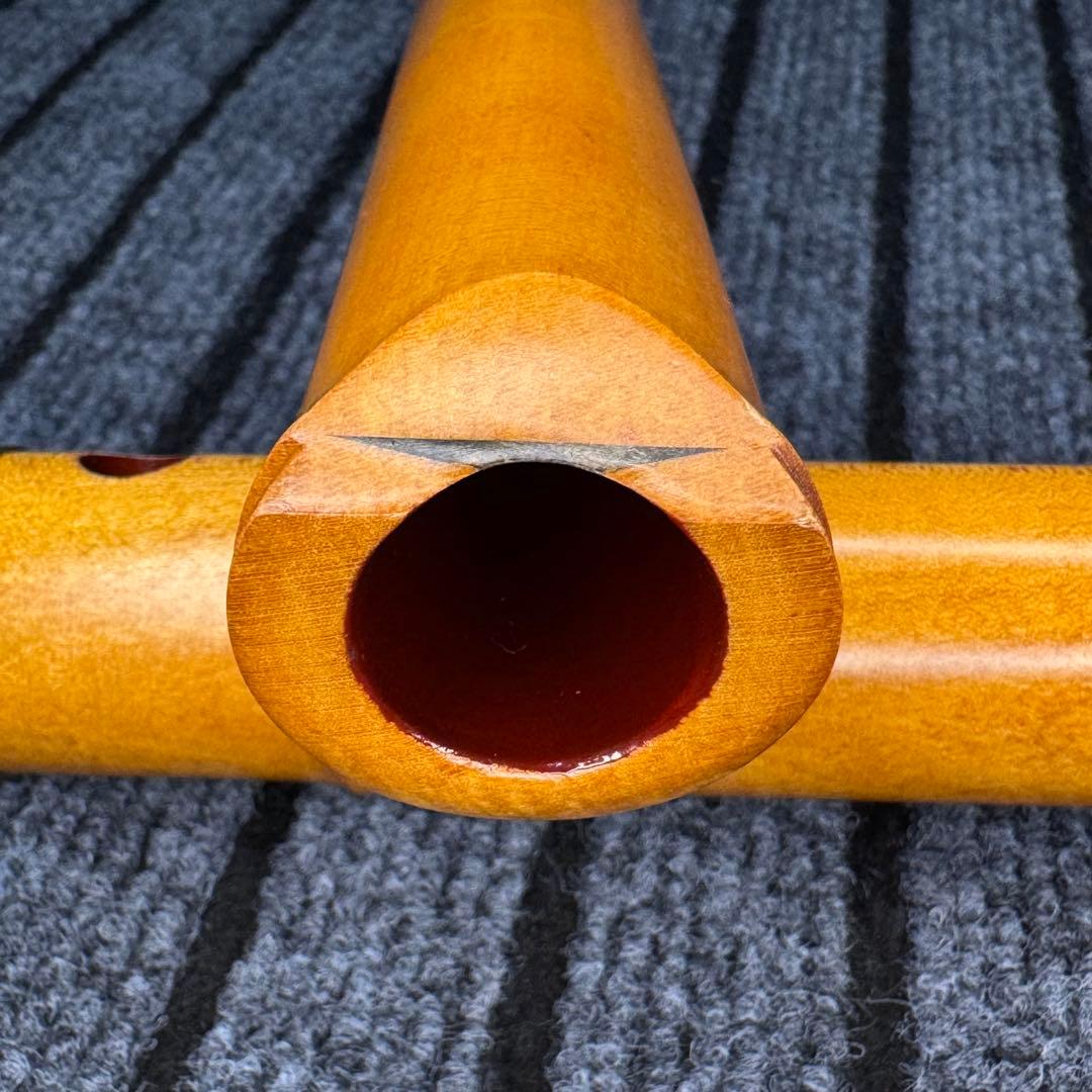 尺八 銘木(楓) 和田謹製 琴風調 二印 一尺八寸管