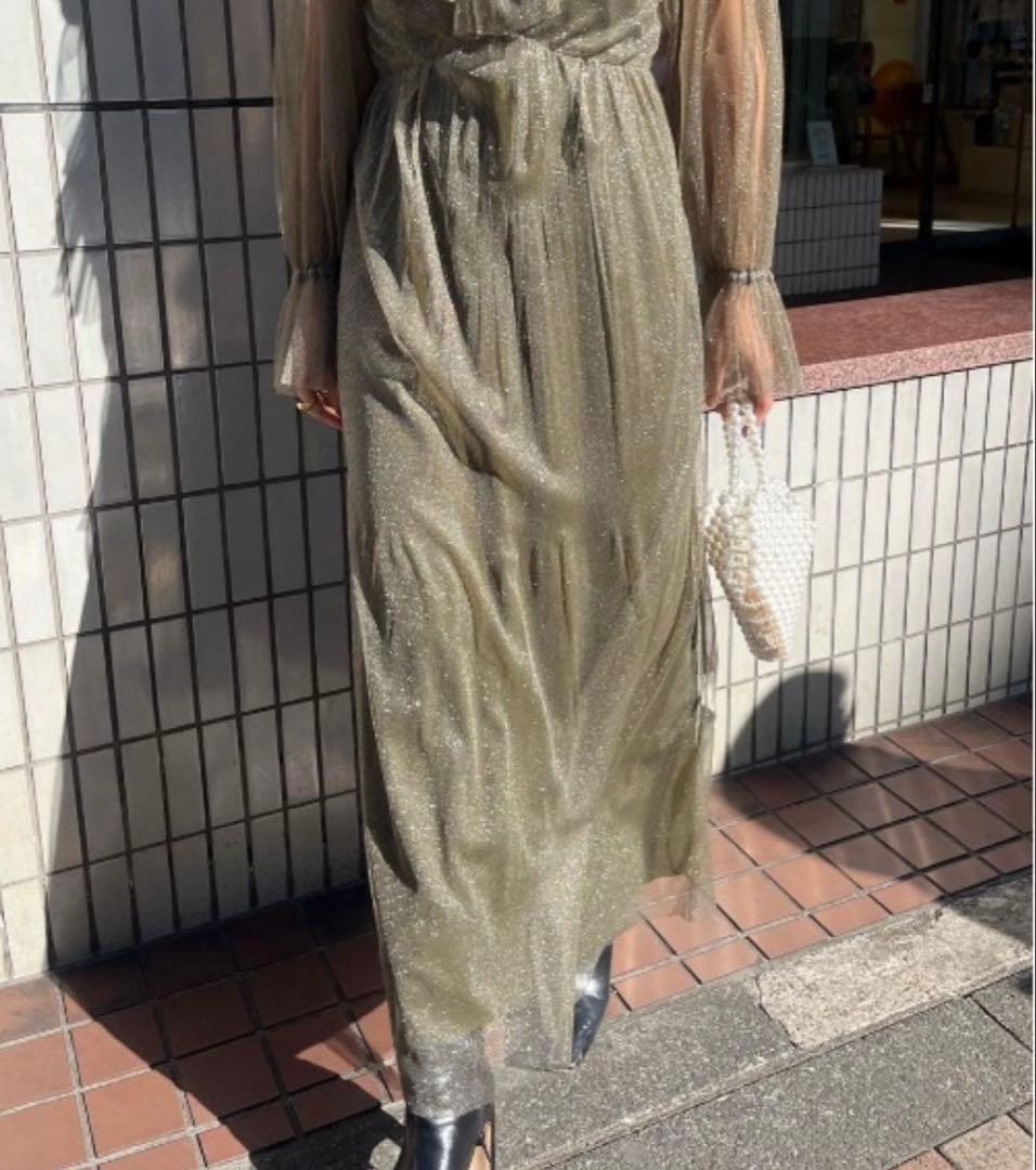 スーツ・フォーマル・ドレス GLITTER FRILL COLLAR DRESS / Ameri