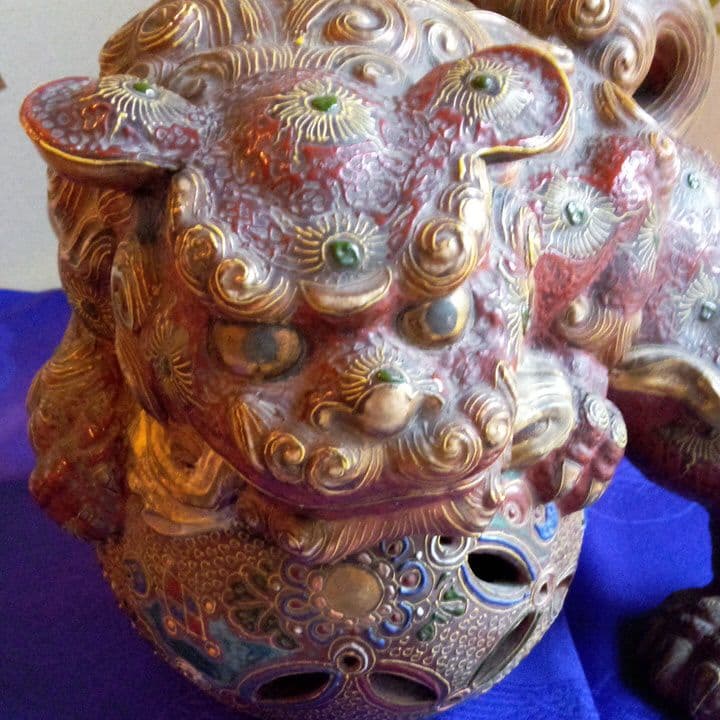 古九谷焼唐獅子珍品無傷