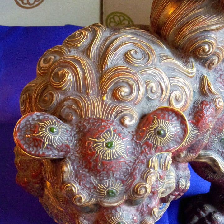 古九谷焼唐獅子珍品無傷