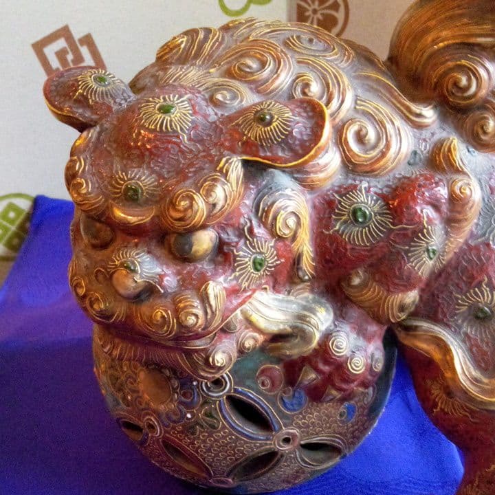 古九谷焼唐獅子珍品無傷