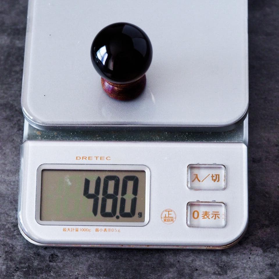 最高品質スモーキークォーツ スフィア 丸玉　３cm　スフィア　木製台座付き