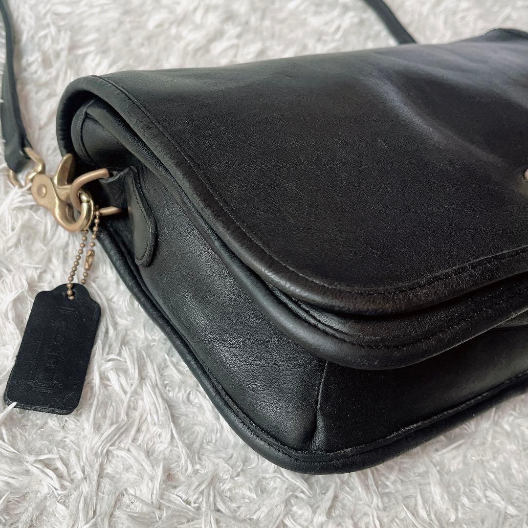 オールドコーチ USA製 ショルダーバッグ ターンロック 黒ブラック