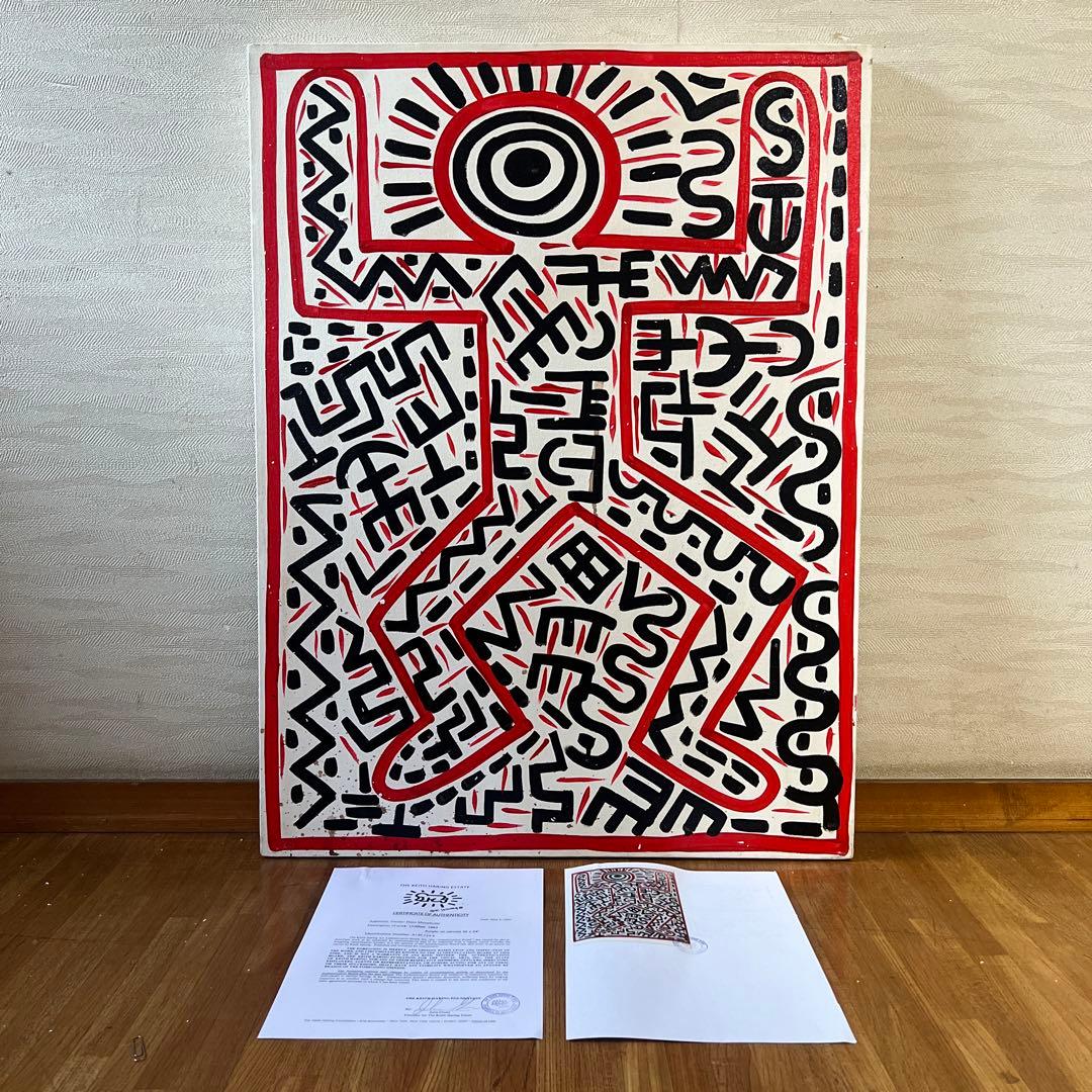 貴重　キース•ヘリング　大型肉筆油彩画