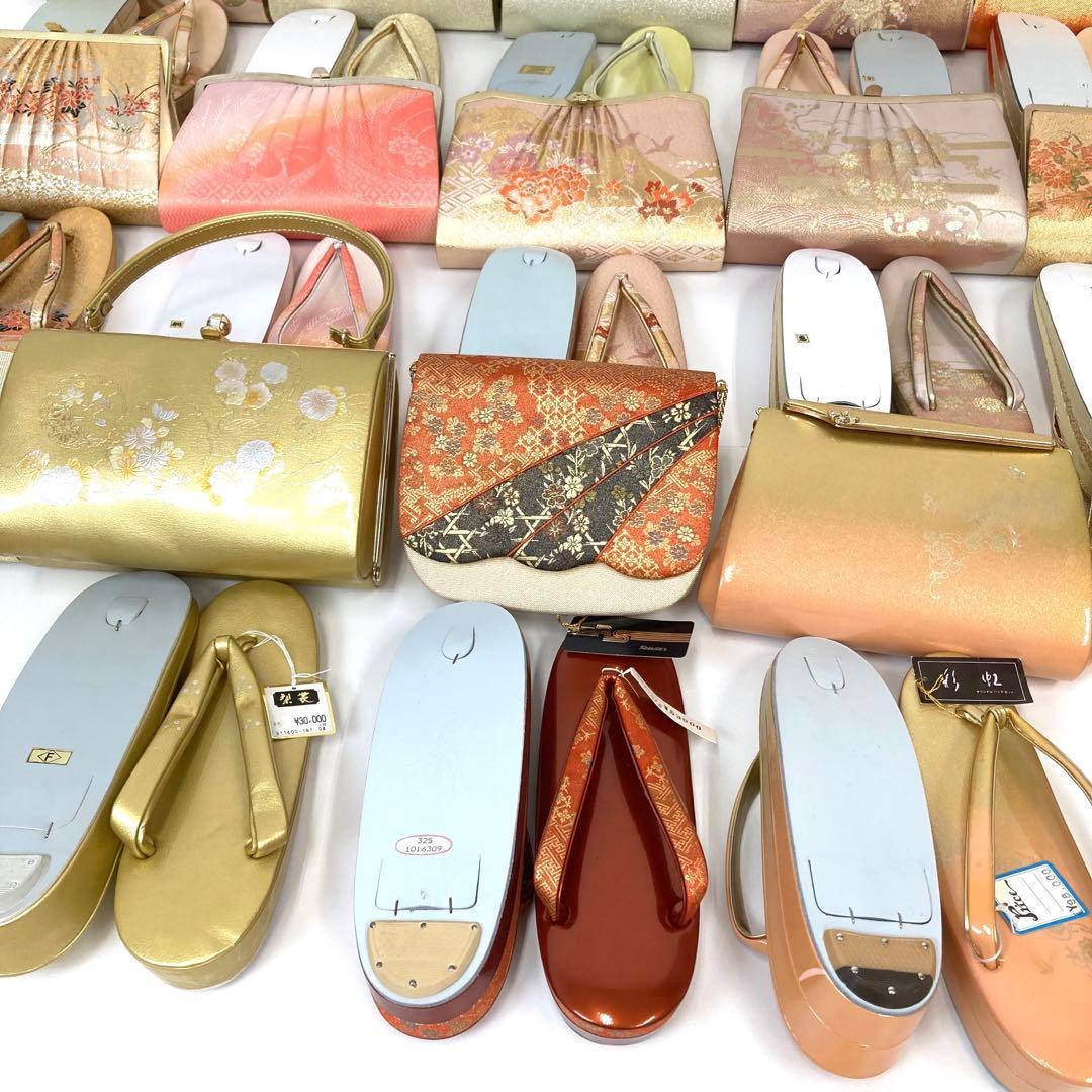 【TAMA屋】全て草履バッグセット ストーン 蝶々 まとめ15点TM1434