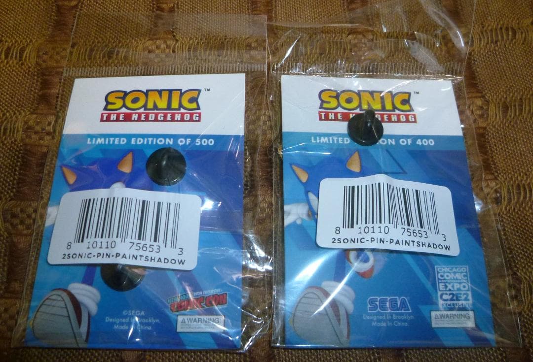 シャドウ・ザ・ヘッジホッグ◆世界限定400ピンバッジ2個ソニック500ピンズ