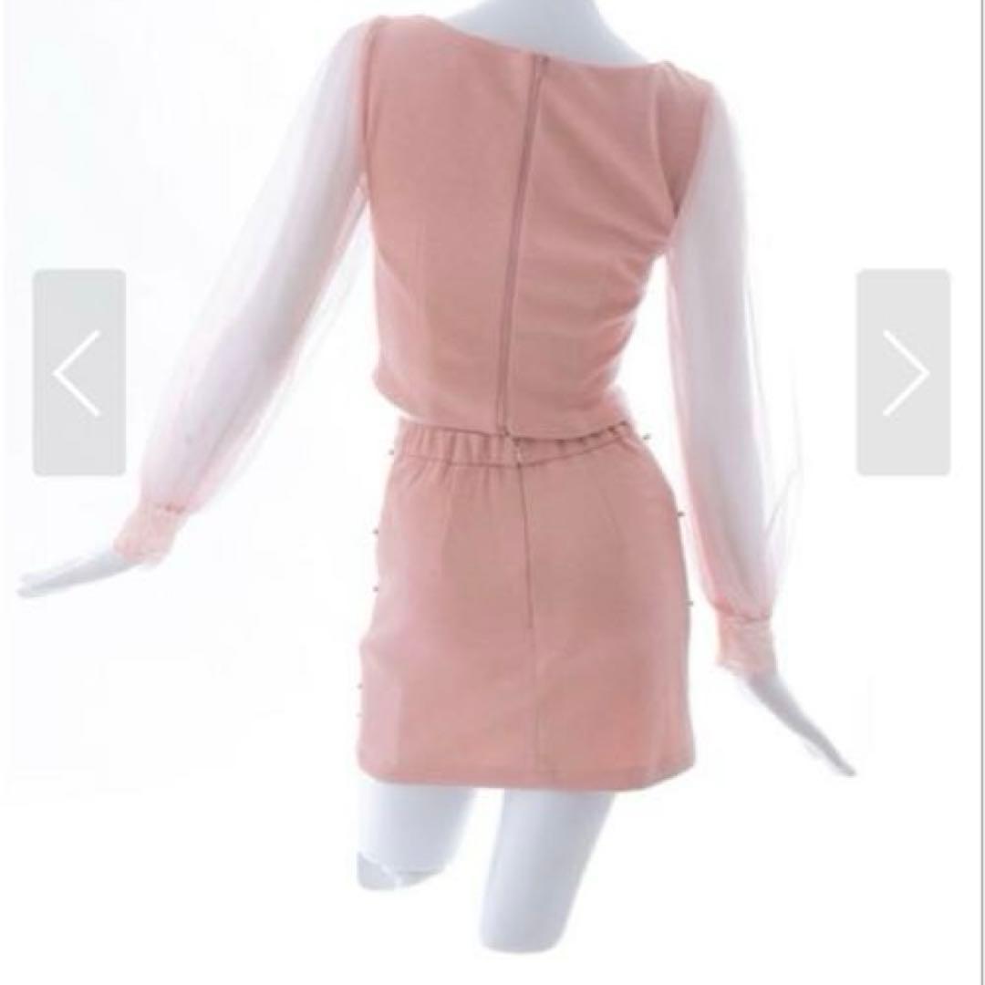 jewels/フロントジップセットアップ/キャバドレス/ピンクMサイズ