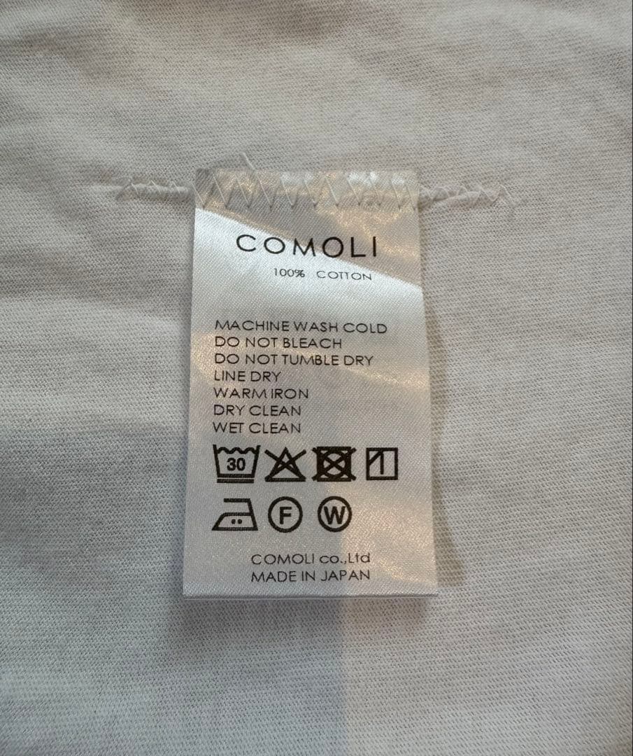 COMOLI コットンジャージ ノースリーブ 2 ホワイト 25SS