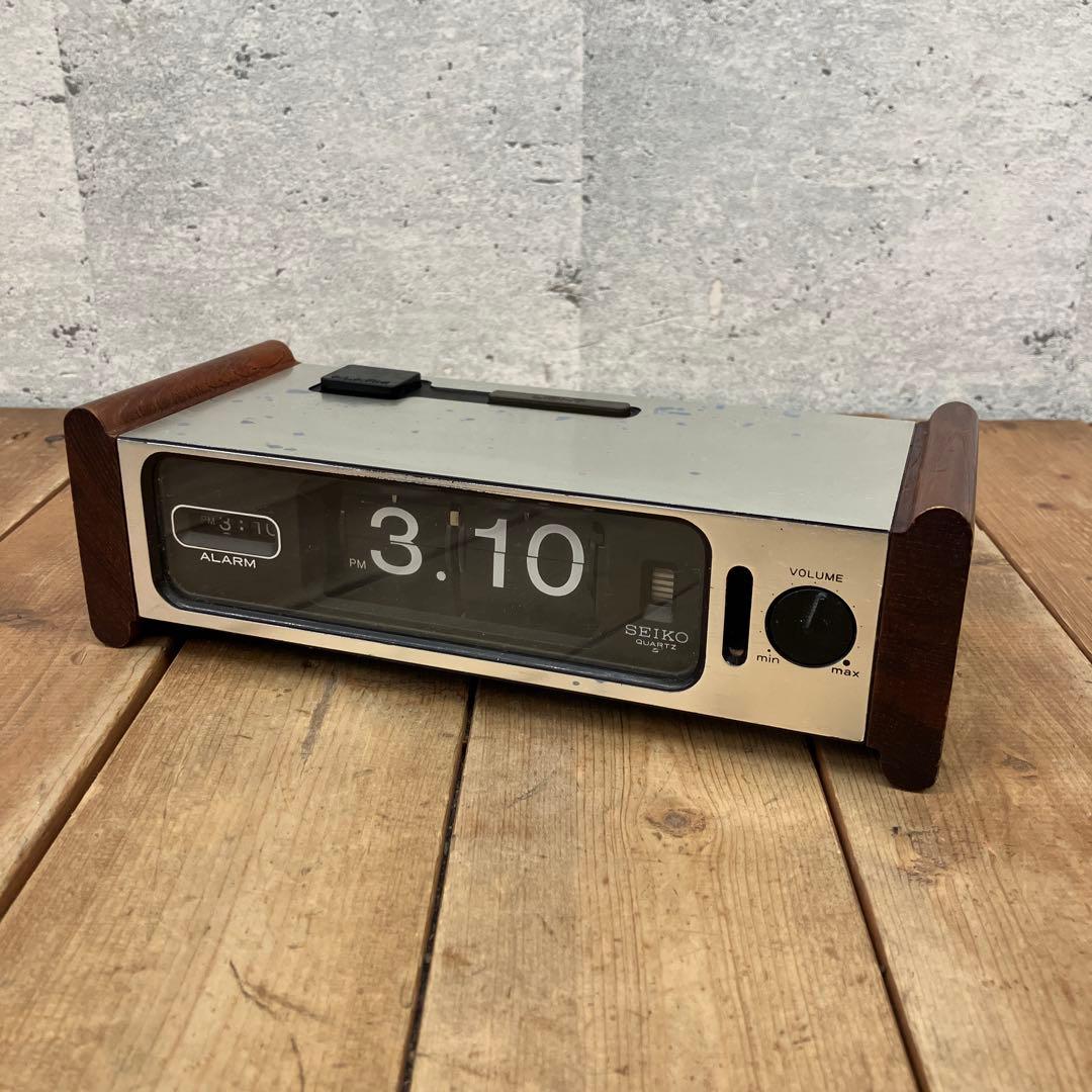 昭和レトロ セイコー クオーツ 当時物 パタパタ時計 置時計 時計 クロック