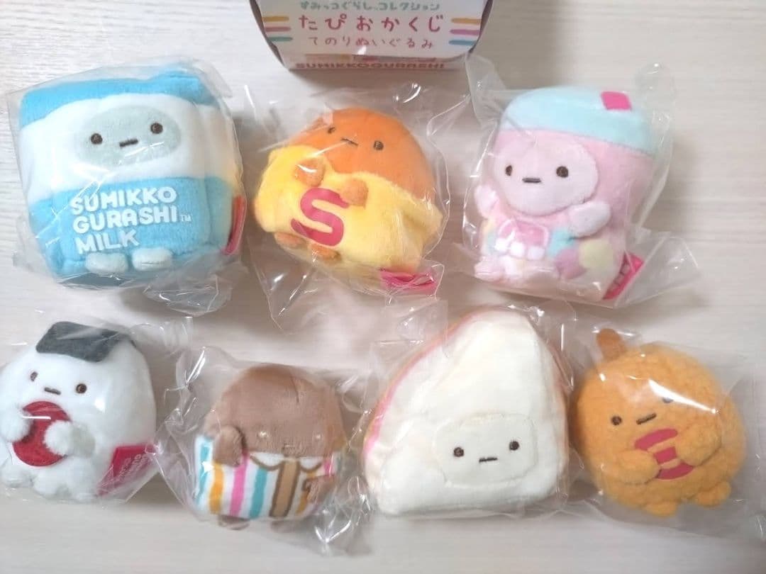 新品　すみっコぐらし　たぴおかコンビニ　くじ　てのりぬいぐるみ　7種　フルコンプ