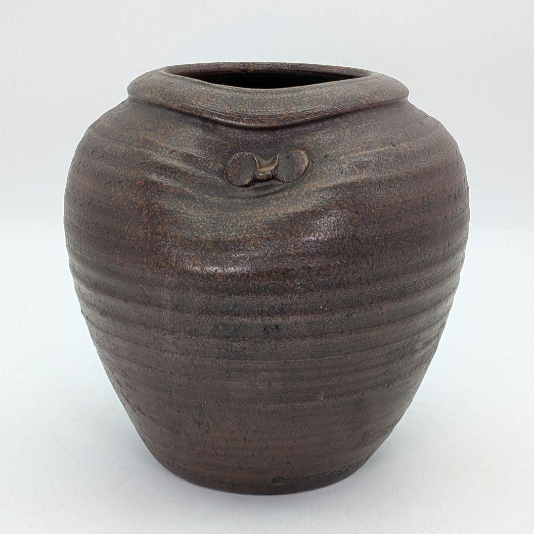 明治～昭和初期 備前焼 三耳壺 三耳壷 花瓶 花入 花器 フラワーベース 置物