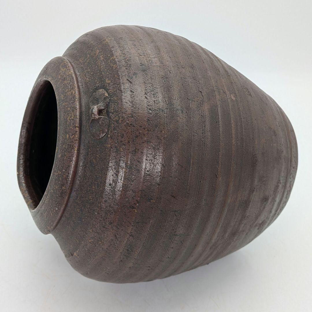 明治～昭和初期 備前焼 三耳壺 三耳壷 花瓶 花入 花器 フラワーベース 置物