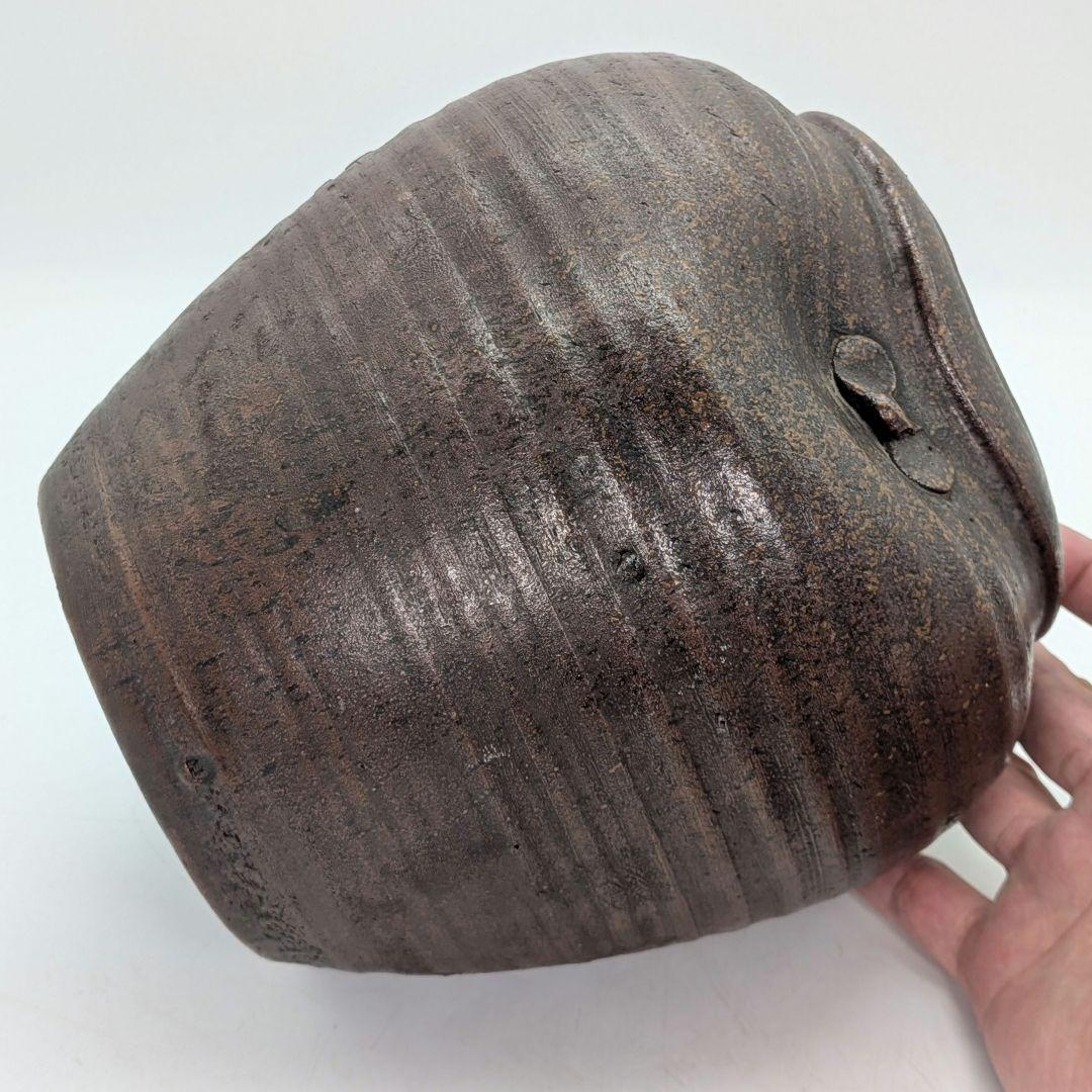 明治～昭和初期 備前焼 三耳壺 三耳壷 花瓶 花入 花器 フラワーベース 置物