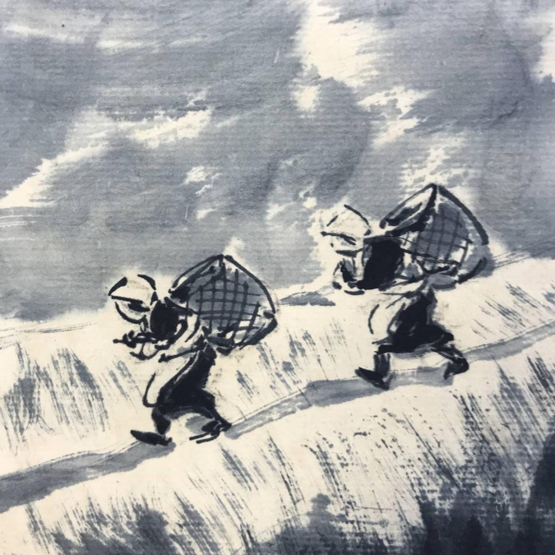 真作/杉原元人/山水図/掛軸/名家伝来/AD-901