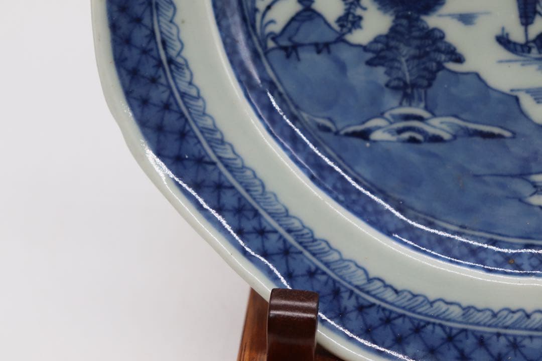 中国　清時代　南京山水紋湯鉢　共箱　送料込み0521