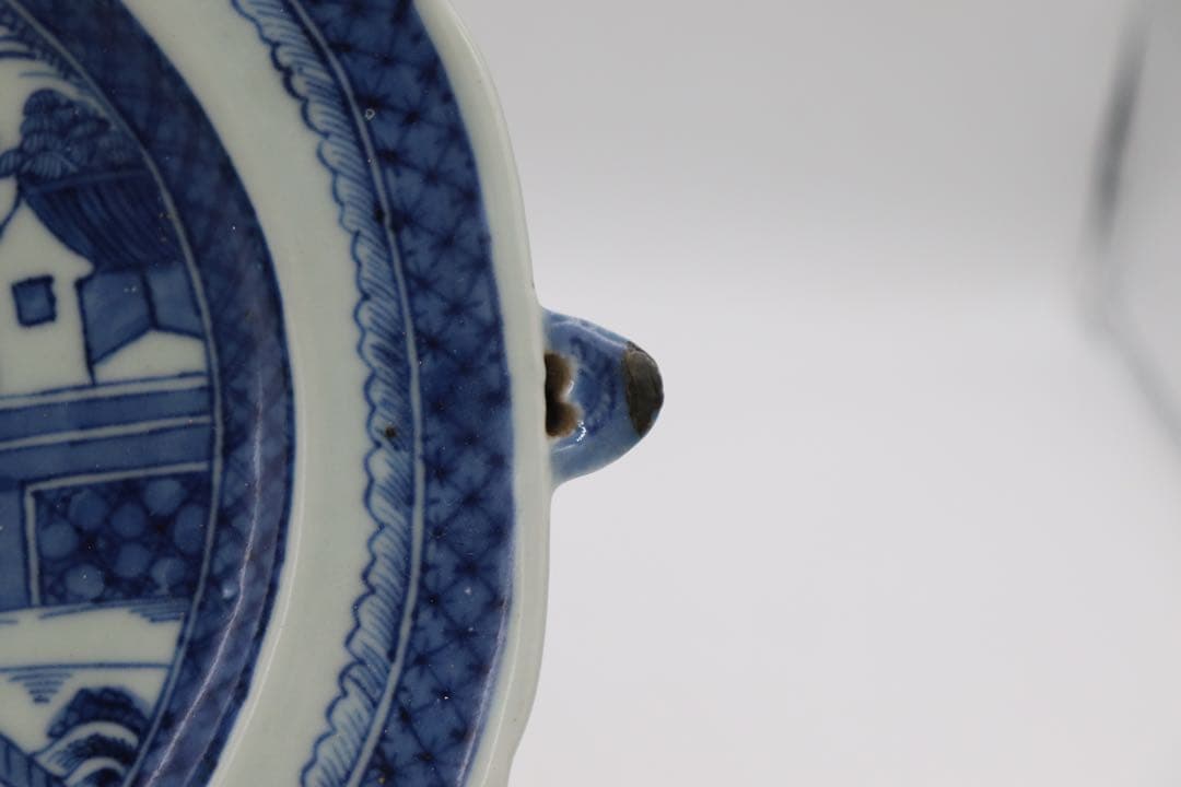 中国　清時代　南京山水紋湯鉢　共箱　送料込み0521