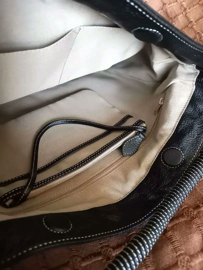 濱野皮革工藝　HAMANO　ショルダーバック　2way　濱野ロール　本革　黒