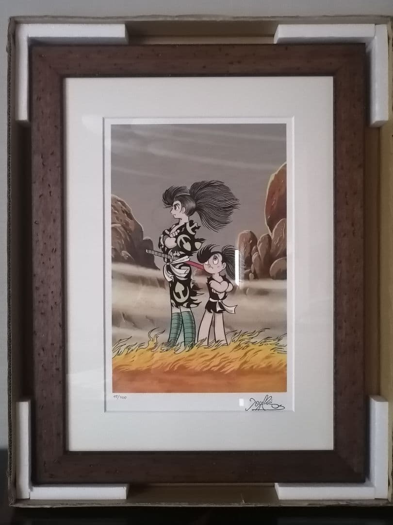 ★手塚治虫『どろろ』百鬼丸　複製原画。【保証書付き】かなり大きな作品です。