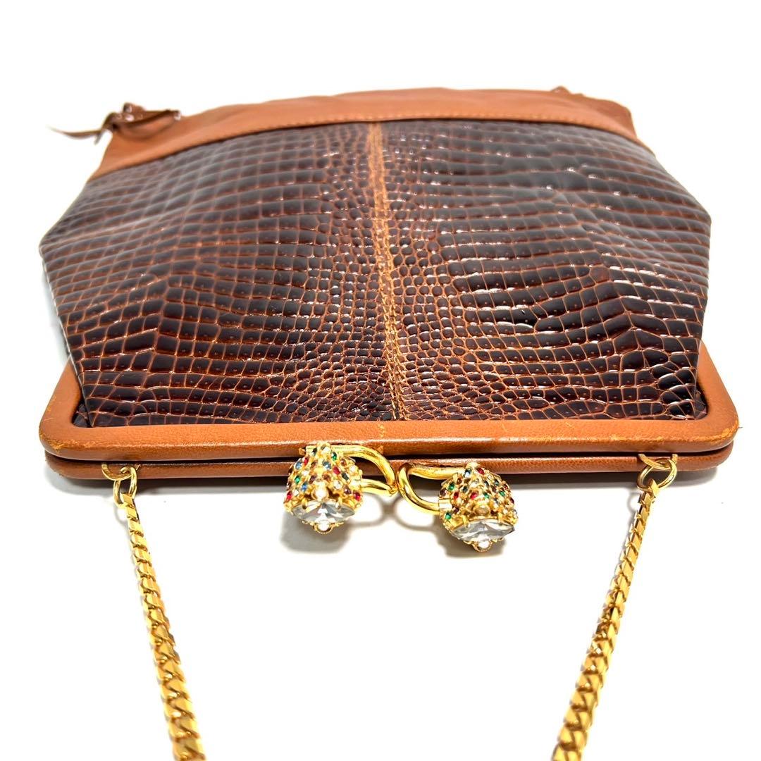 【美品】SANTANGELO ALDO /クロコダイル/ショルダーバッグ