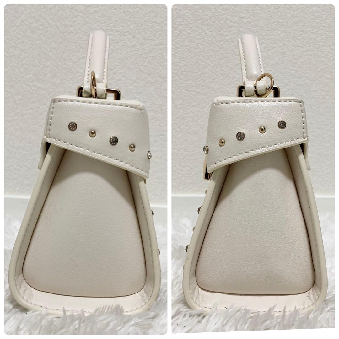 美品♡ セルフォード リュタン ビジュースタッズポシェット 白 アイボリー