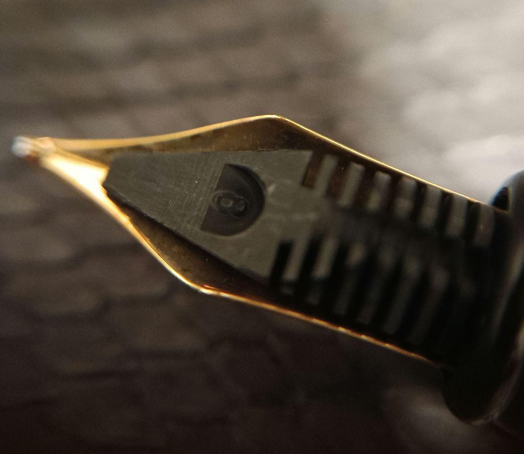 美品 CHAUMET ショーメ 万年筆 筆記具 ペン先 18K 白蝶貝 ネイビー