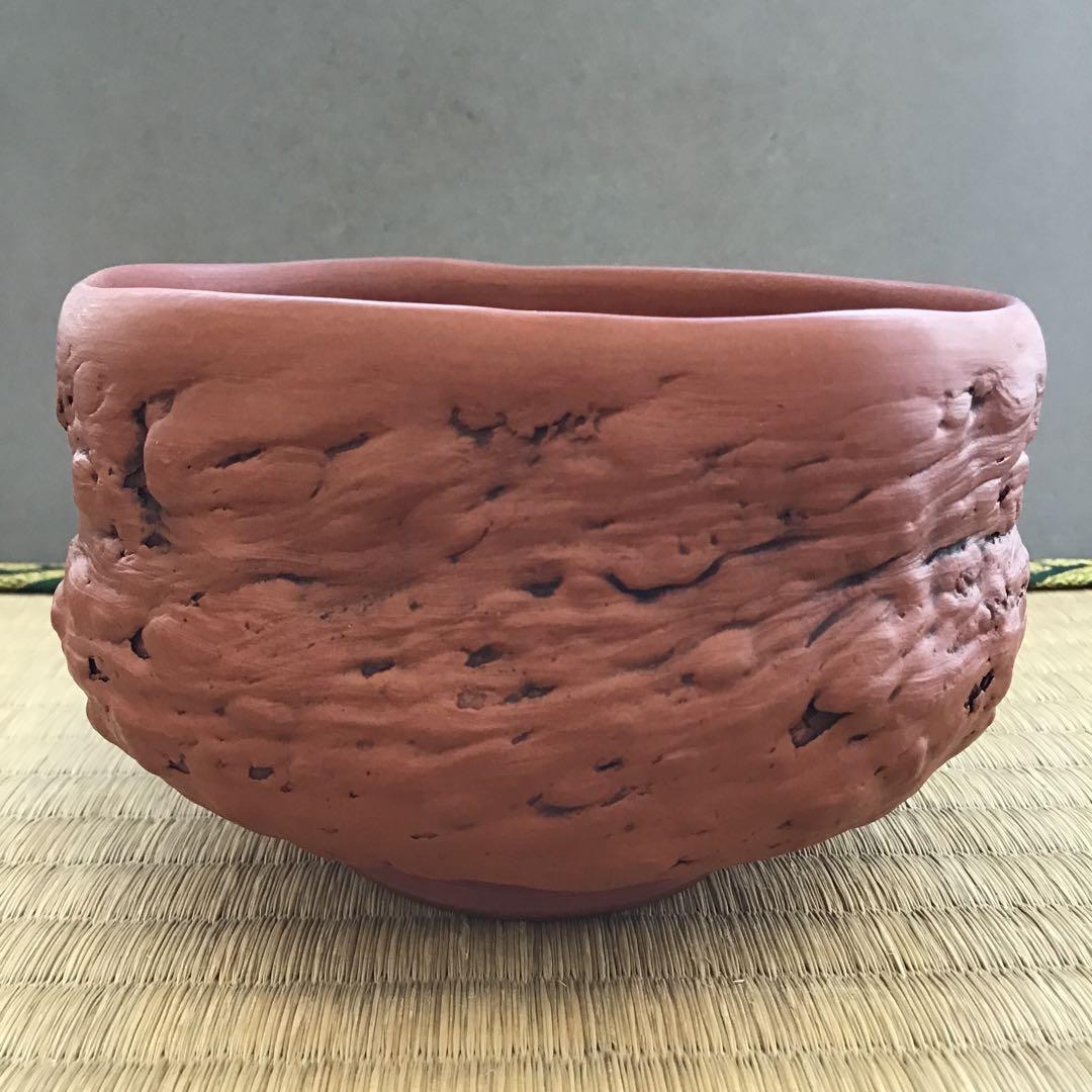 茶道具 茶碗 常滑焼 朱泥 尾州常滑市 頼鳳堂 Nｏ.221