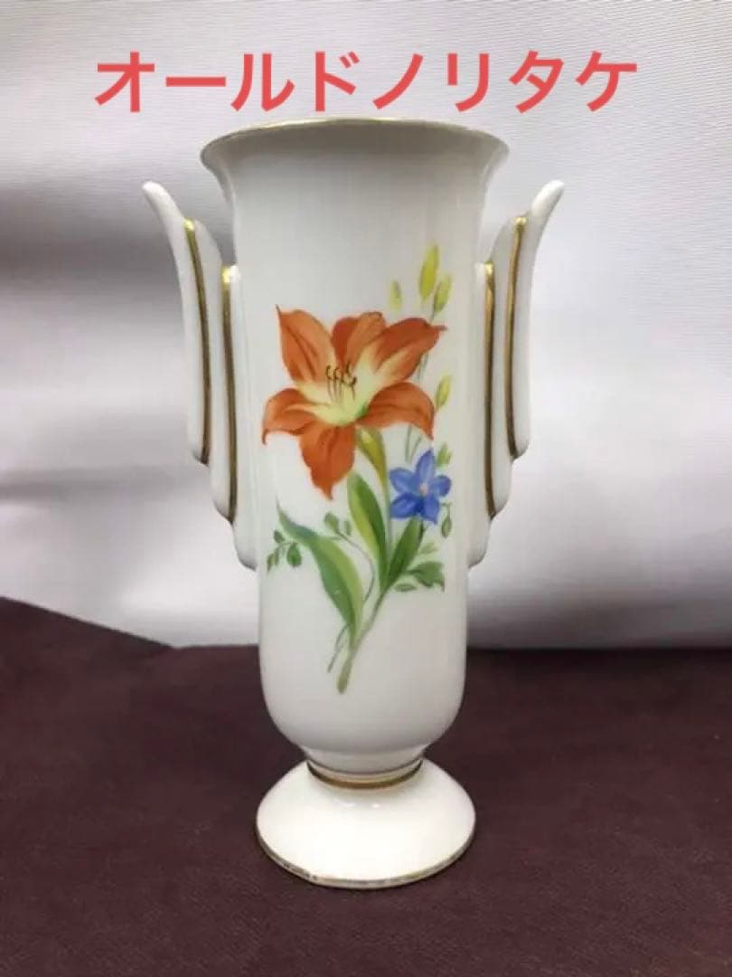 オールドノリタケ M JAPAN ハンドペイント 花瓶　花器