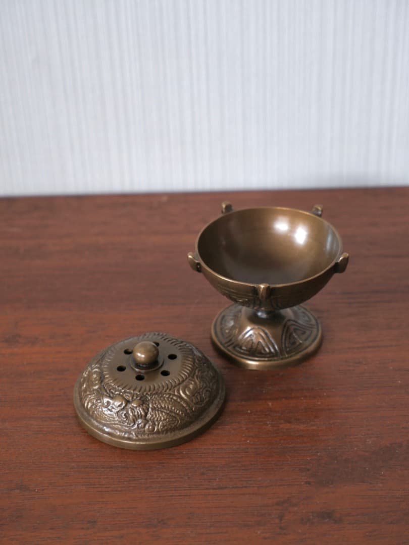 金谷浄雲作　唐銅　七種蓋置　銅製　金属工芸　茶道具　共箱　美術品Q2176