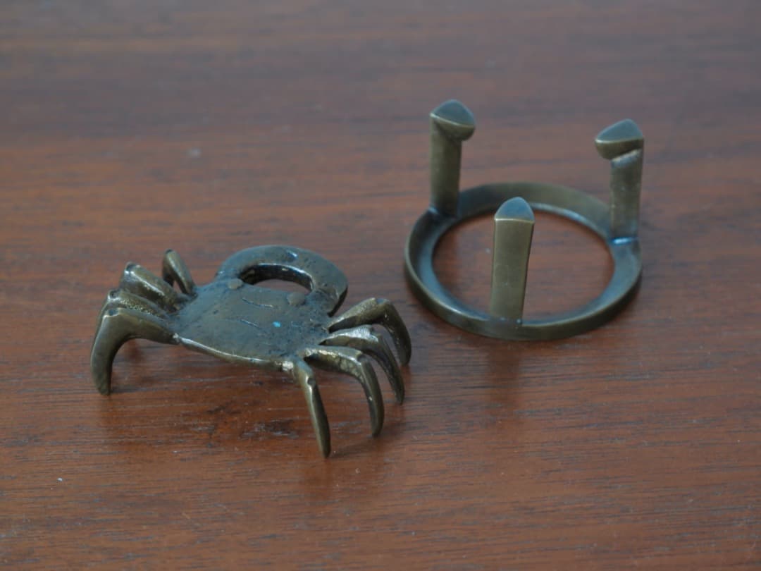 金谷浄雲作　唐銅　七種蓋置　銅製　金属工芸　茶道具　共箱　美術品Q2176