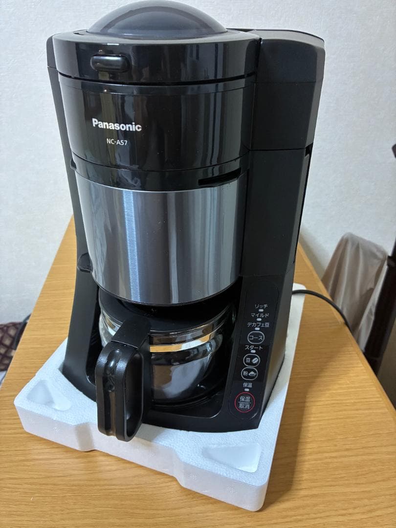 パナソニック NC-A37 豆を挽き付全自動 コーヒーメーカー ブラック 箱あり