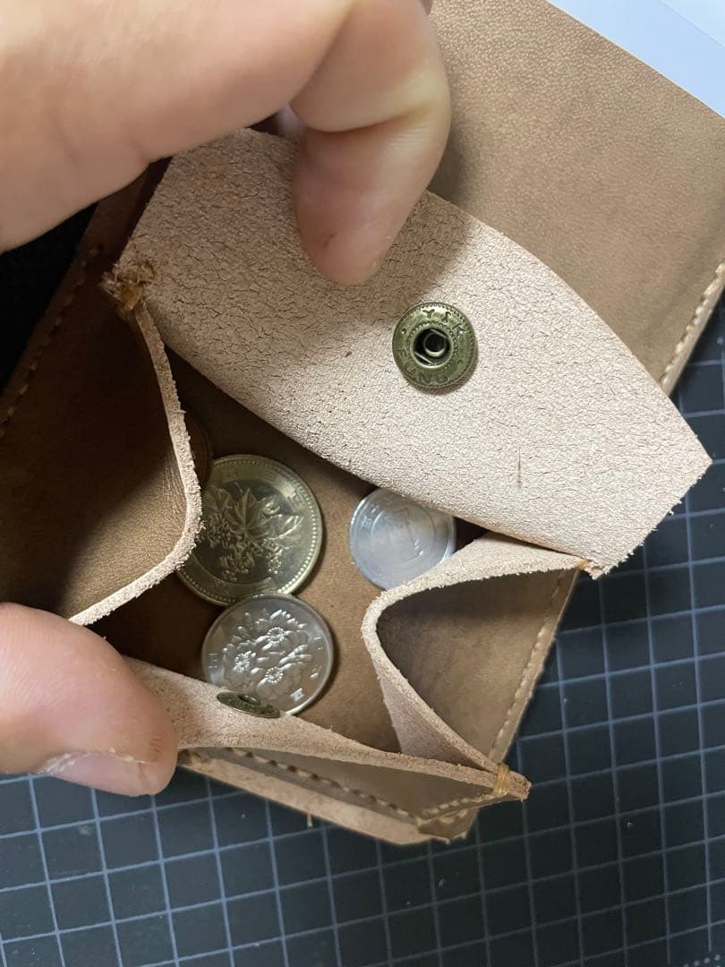 ヌメ革　レザークラフト　ショルダーバッグ　ミドルウォレット　バッグのみ