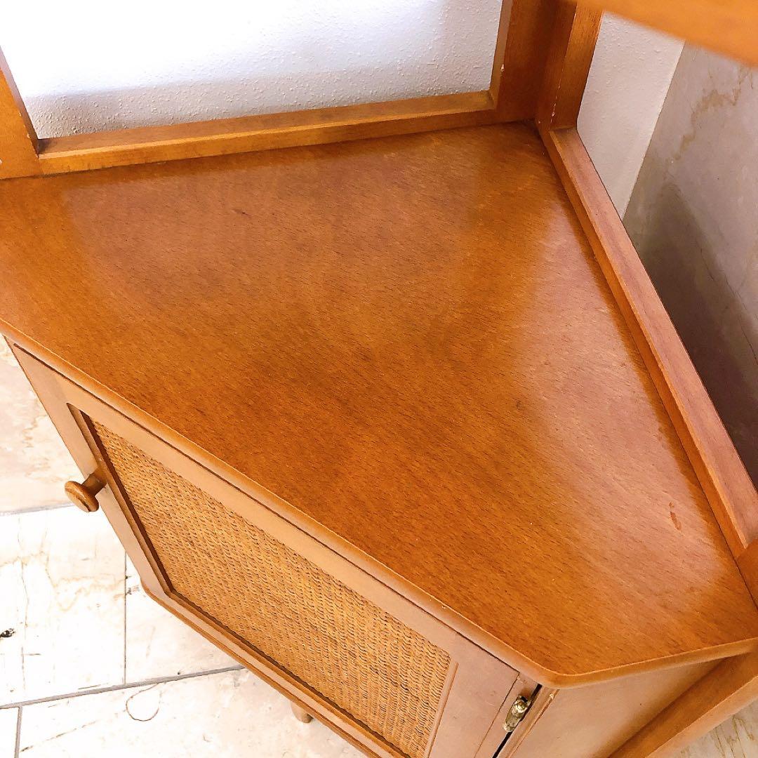 オールドカリモク コーナー台 花台 棚 電話台 ミッドセンチュリー ヴィンテージ