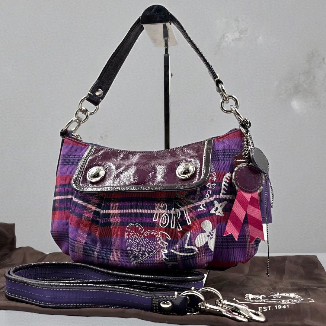 【極美品】00s y2k coach bag poppy purple 2way