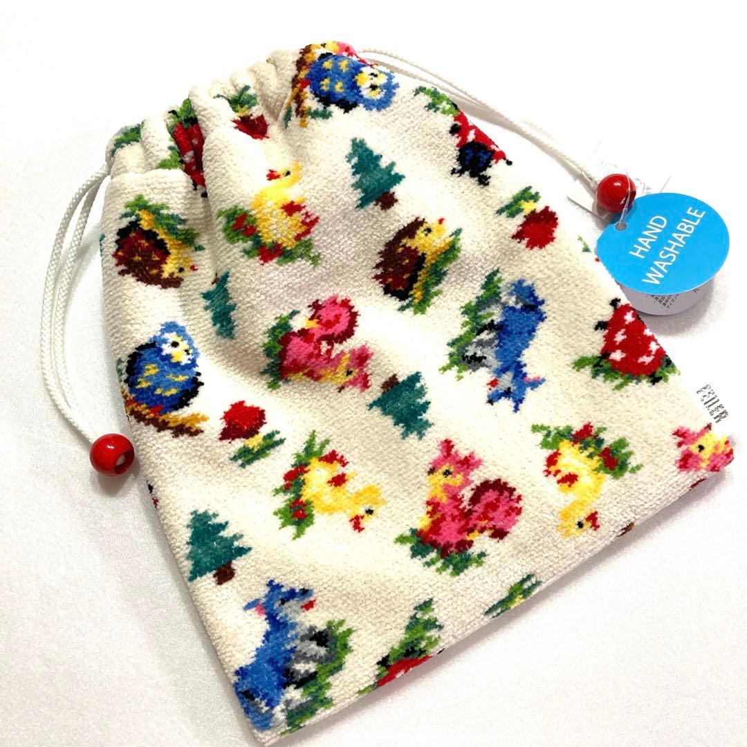 フェイラー ハイジフレンズフォレスト柄のタグ付巾着と 新品未使用のハンカチ