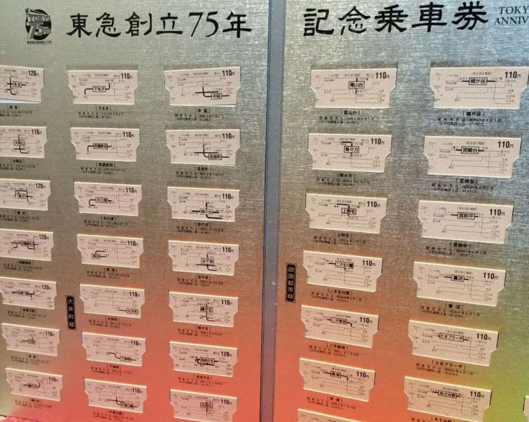 東急創立75周年記念乗車券　東京急行　切符