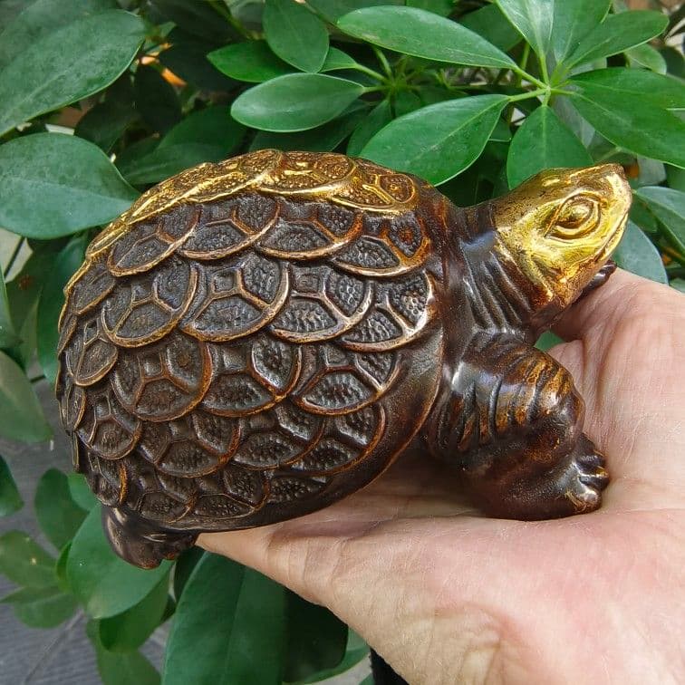 金銭亀 銅製 茶道具 茶寵 工芸品 美術品 置物