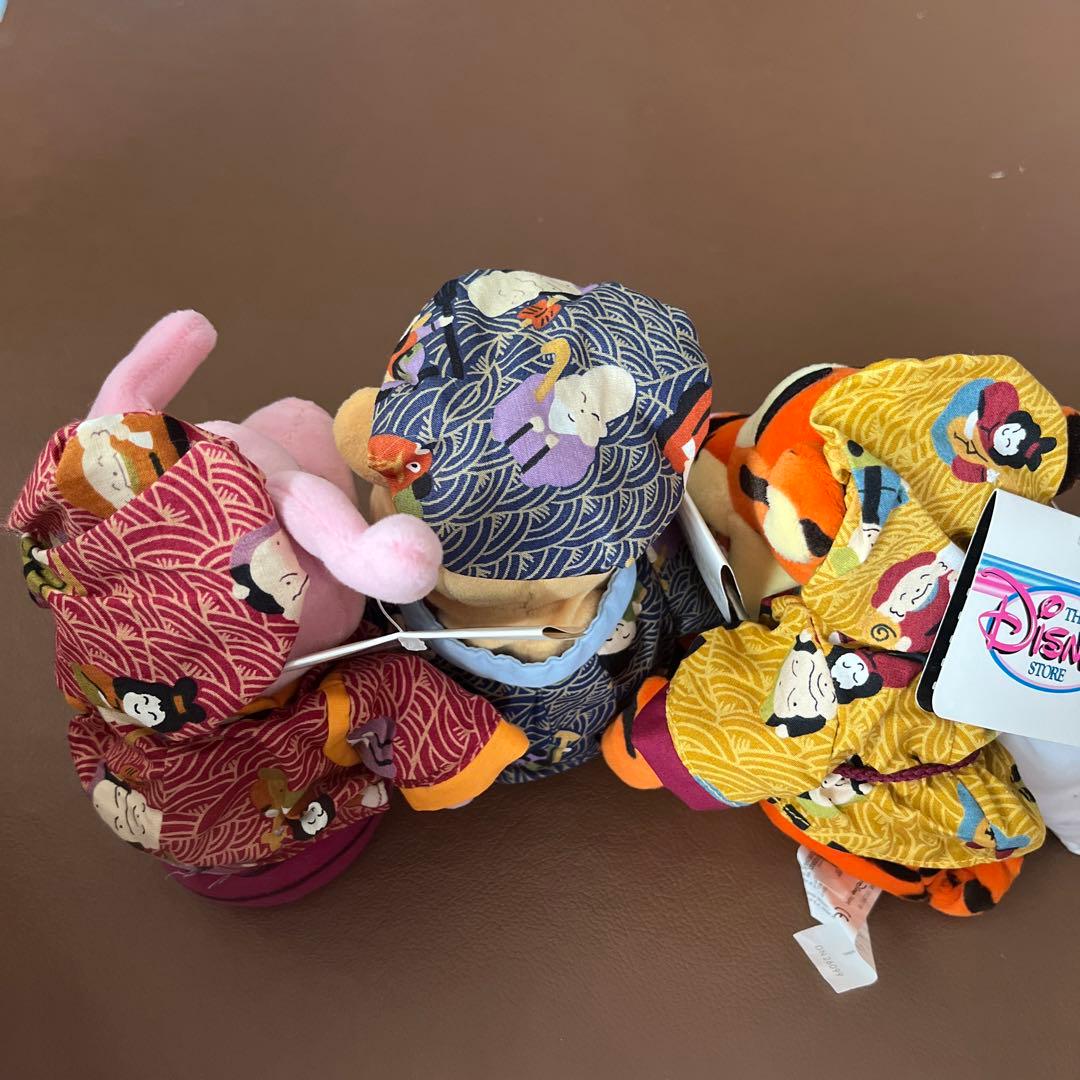 七福神　くまのプーさん、ピグレット、ティガー　　ぬいぐるみ　3体　廃盤品